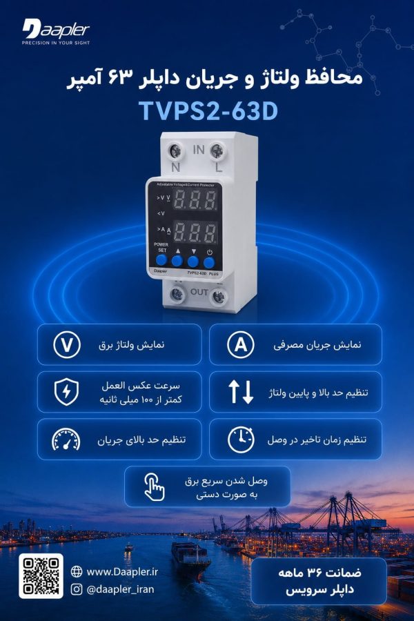 محافظ برق ولتاژ و جریان داپلر مدل TVPS2-63D